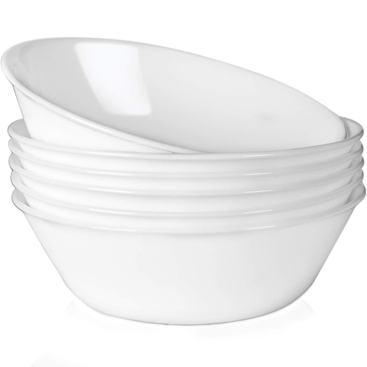 Delling 1.3 Qt / 43 Oz Serving Bowls Set for Pasta, Salad and More - 6 Pack White Dishes