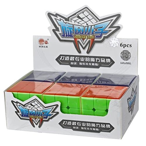 HJXD global Cyclone Boys Magic Cube Set of 6-Pack 3x3x3 Classical Speed Cube Stickerless Magic Cubes True Color