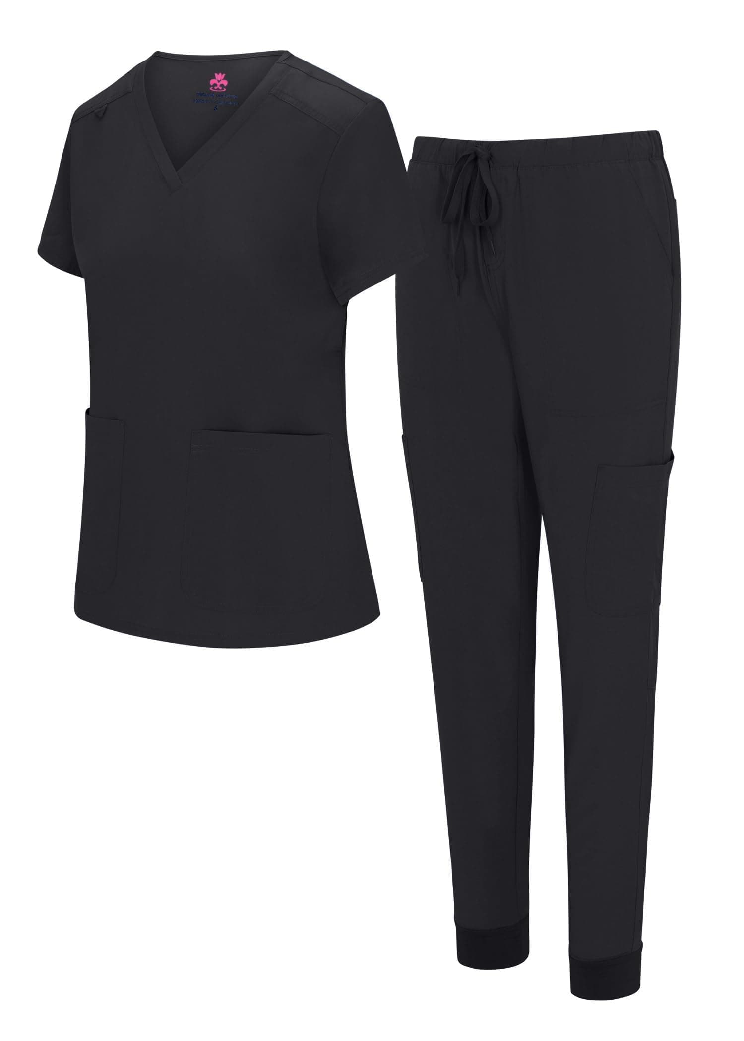 Natural UniformsWomens Essential Cool Stretch Jogger Scrub Set with Regular and Petite Sizes