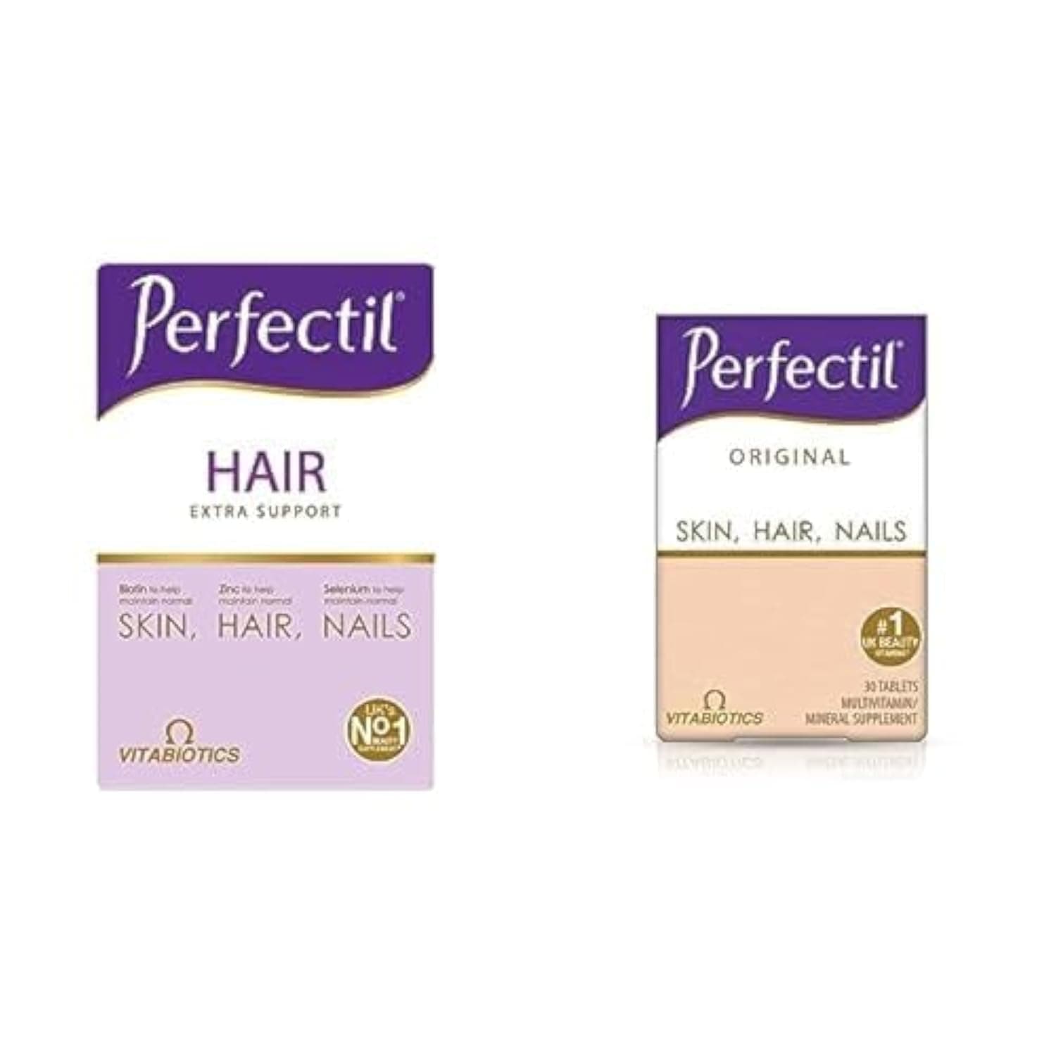 Vitabiotics Bundle: Perfectil Plus Hair 60 Tablets + Perfectil Original 30 Tablets