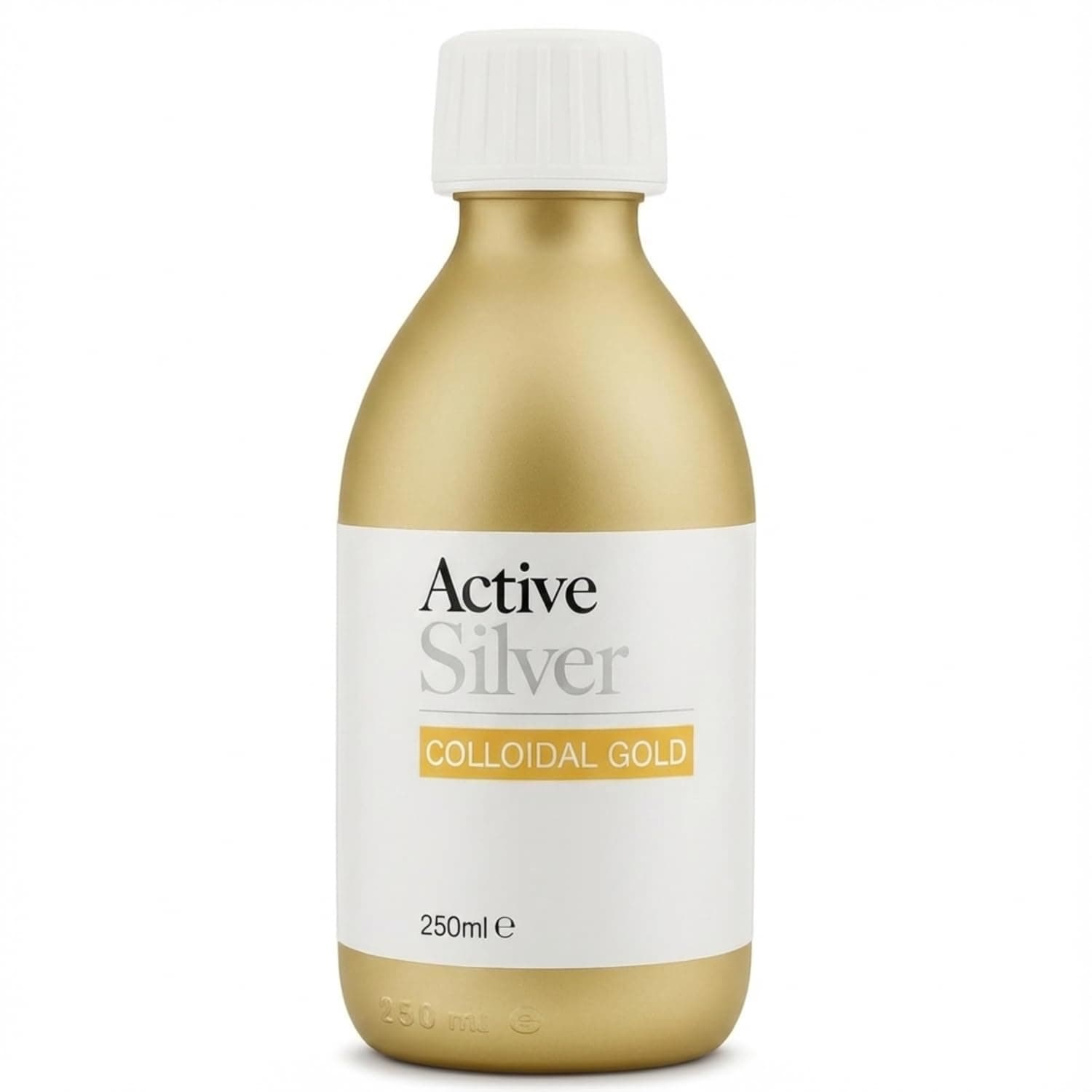 Active Silver Premium Colloidal Gold 250ml Glass Bottle, Superior Concentration, Highly Concentrated at 20-30ppm, Vegan-Friendly, Made in The UK