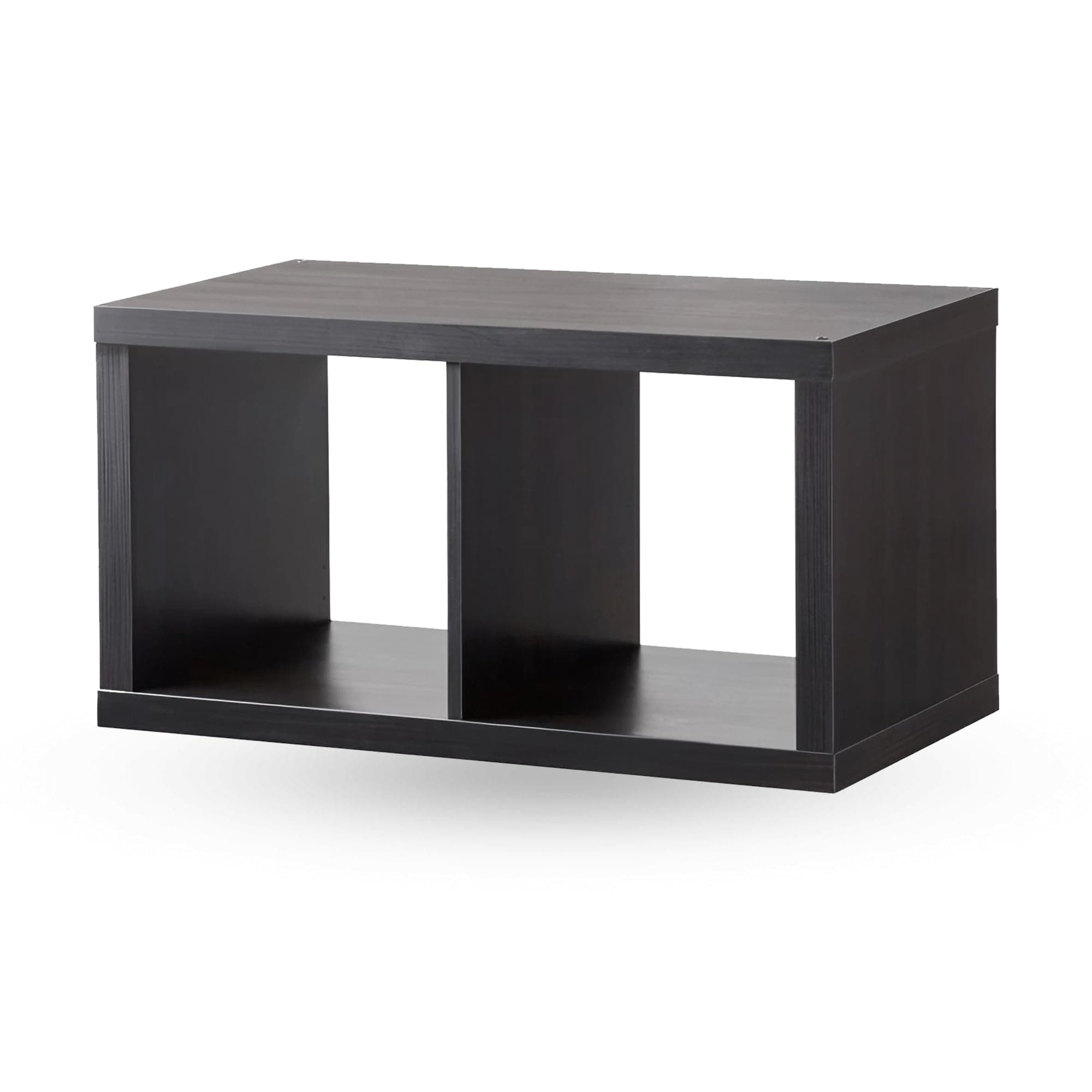 MAC KALLAX 2 Shelving Unit, 2 Cube Storage Unit, 2 Square Shelving Unit Large Storage Solution Perfect for Basket or Boxes, For Home, Office Furniture, Living Room, 77x42 CM (Black Brown)