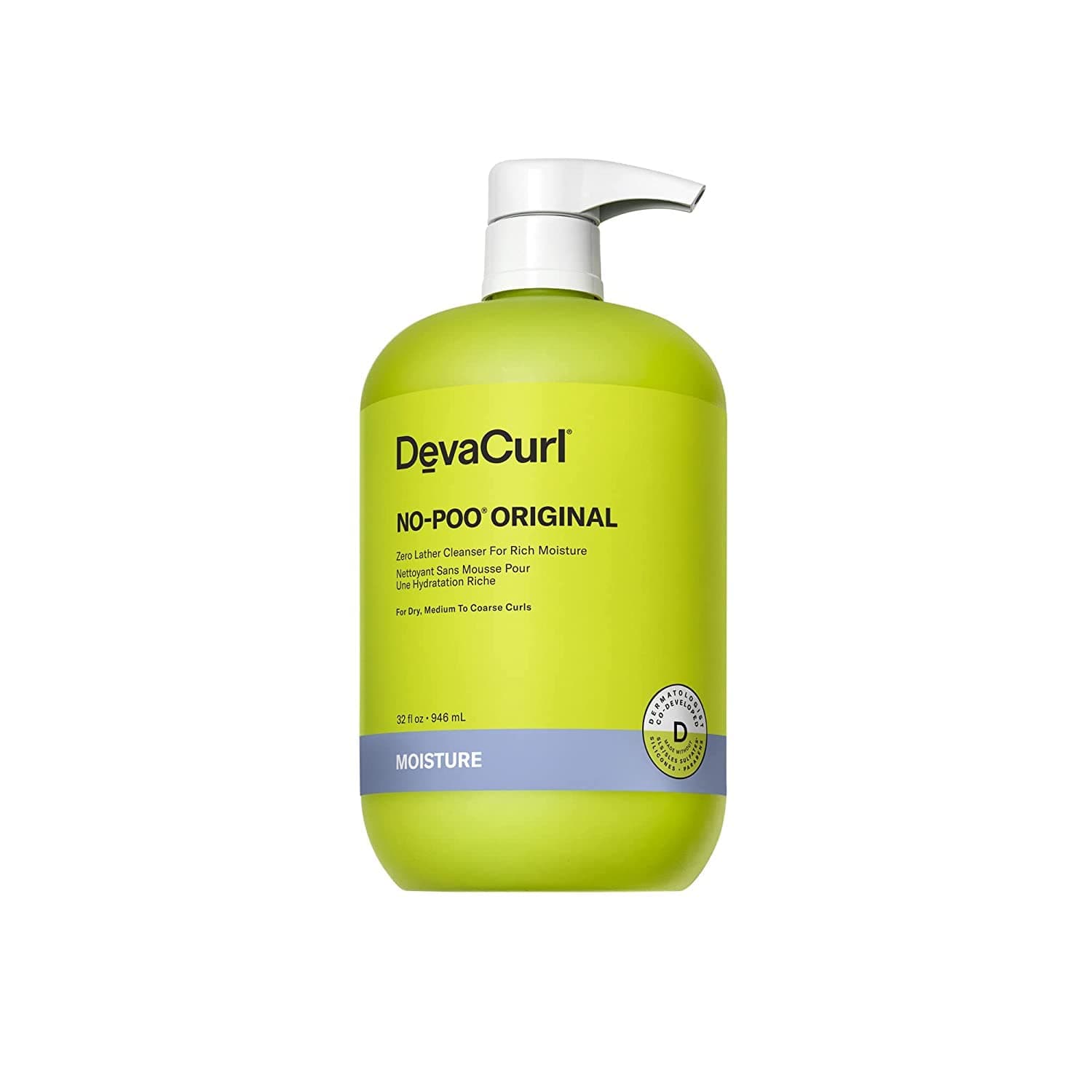 DevaCurl No-Poo Original Non-Lathering Cleanser for Rich Moisture | Non-Stripping | Hydrates Curls | All Curl Types