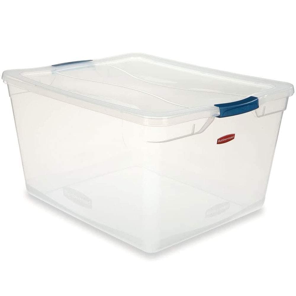 Clever Store Latching Storage Tote Container, Clear, 71-quart (FG3Q3200CLMCB)