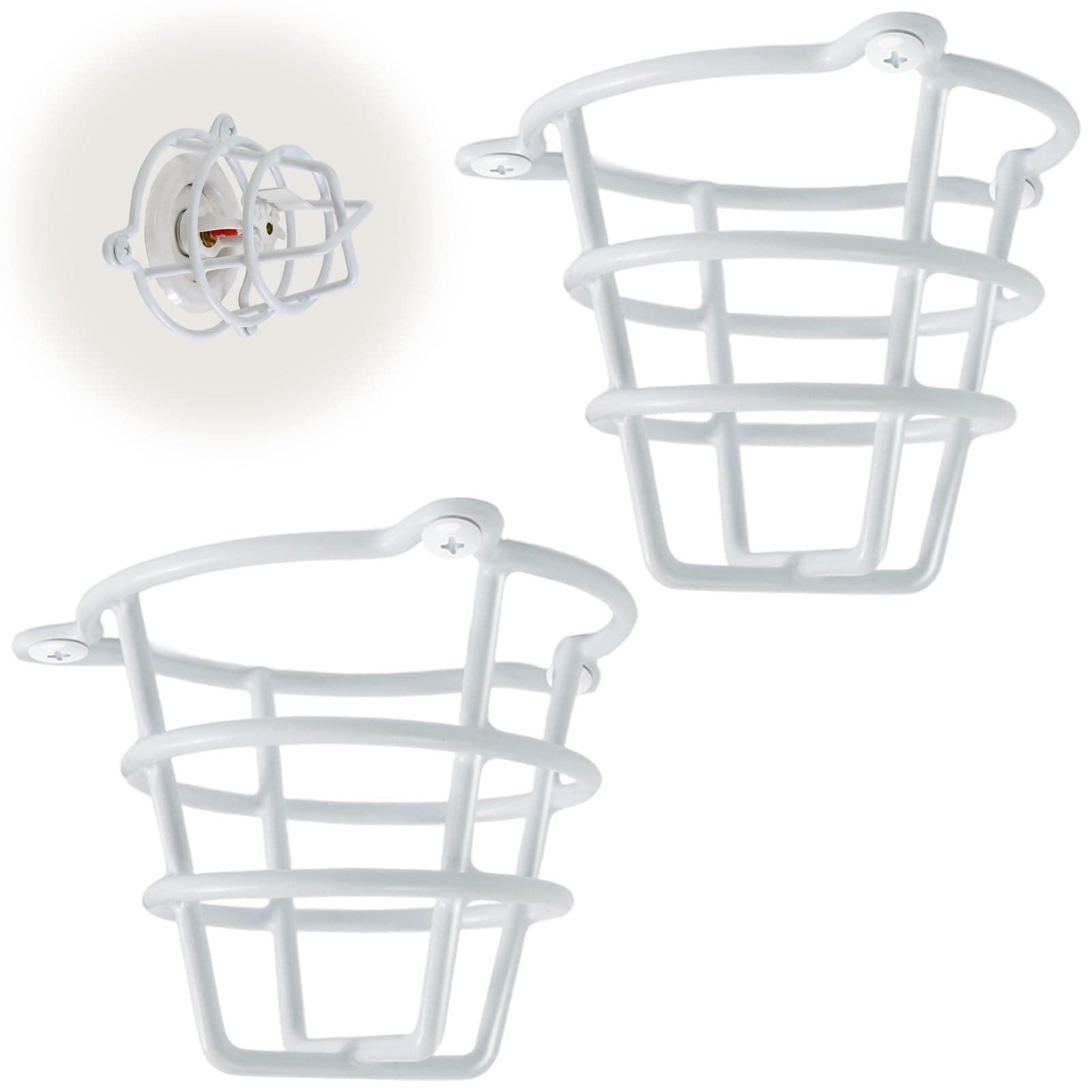 Happy Tree (2 Pack) White Fire Sprinkler Head Guard Cover Cage Protector for Both 1/2" & 3/4" Fire Head for Protecting Side Wall & Pendent Head Fire Sprinkler Covers for Ceiling