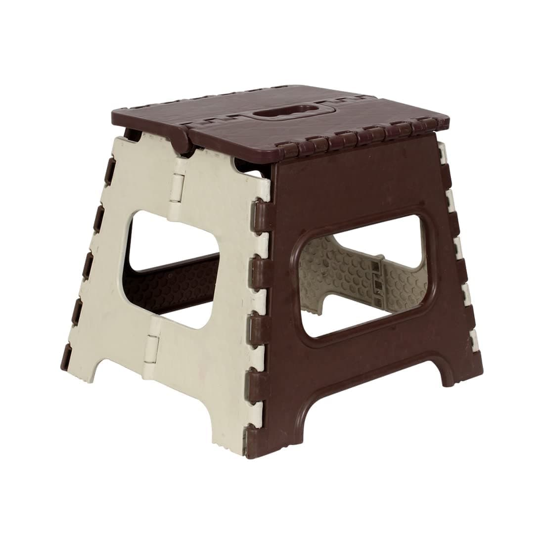 12 Inch Super Strong Folding Step Stool to Support Adults and Safe Enough for Kids. Opens Easy with One Flip. Great for Kitchen, Bathroom, Bedroom, Kids or Adults (Brown).