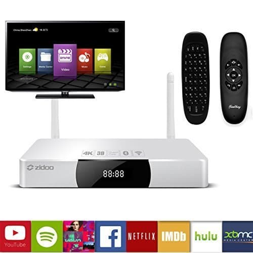 Zidoo X9 Android 4.4 HDMI IN Recorder Quad Core Android TV Box 2G/8G Wifi Bluetooth 4K2K H.265 HD Picture in Picture USB 3.0 Streaming Media Player (Free Airmouse)