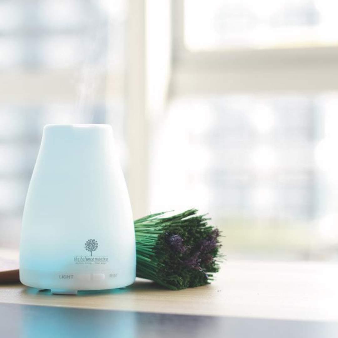 The Balance Mantra Aromatherapy Essential Oil Diffuser Ultrasonic Diffusers Cool Mist Humidifier with 7 Colors LED Lights and Waterless Auto Shut-off for Home Office Bedroom Room