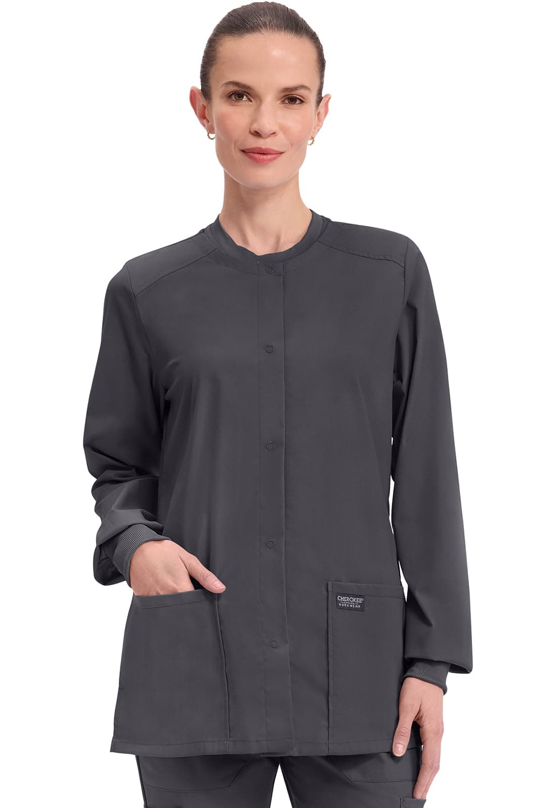 Cherokee Workwear Professionals Snap Front Warm-up Scrub Jacket