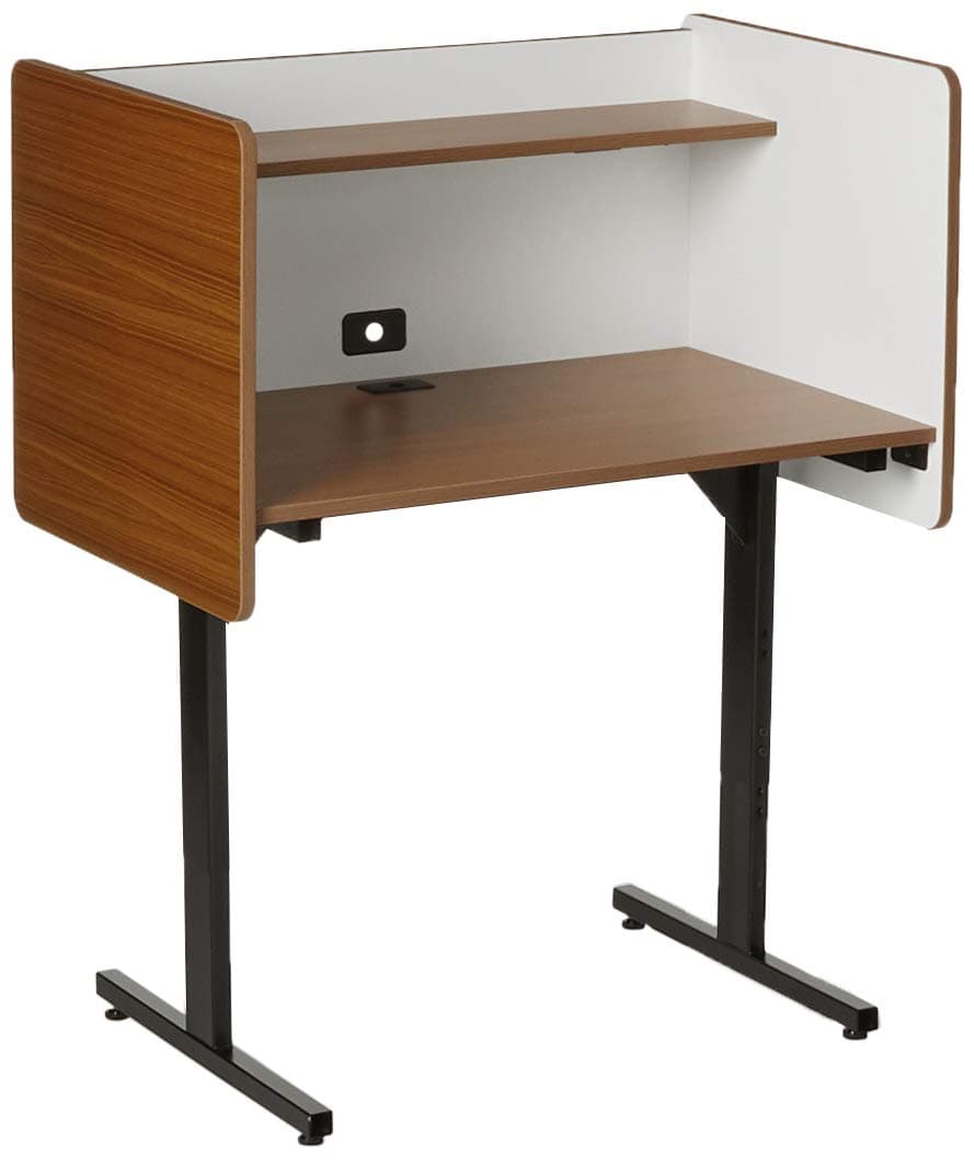 Balt 89788 Adjustable Study Carrel Workstation, Oak Laminate, 38.25" - 46.25"H x 37"W x 24"D