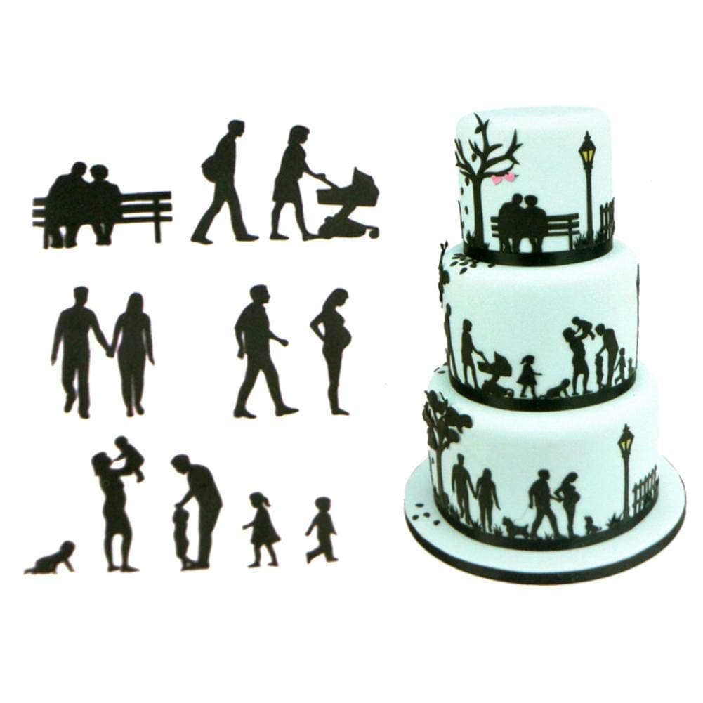 precauti Patchwork Cutters - Countryside Silhouette Set - Cake decorating tool DIY Fondant Cutter Patchwork Cutters