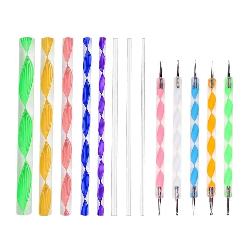 Levin 13 Piece Mandala and Acrylic Dotting Tool Set Embossing Stylus for Pottery Ceramic and Polymer Clay