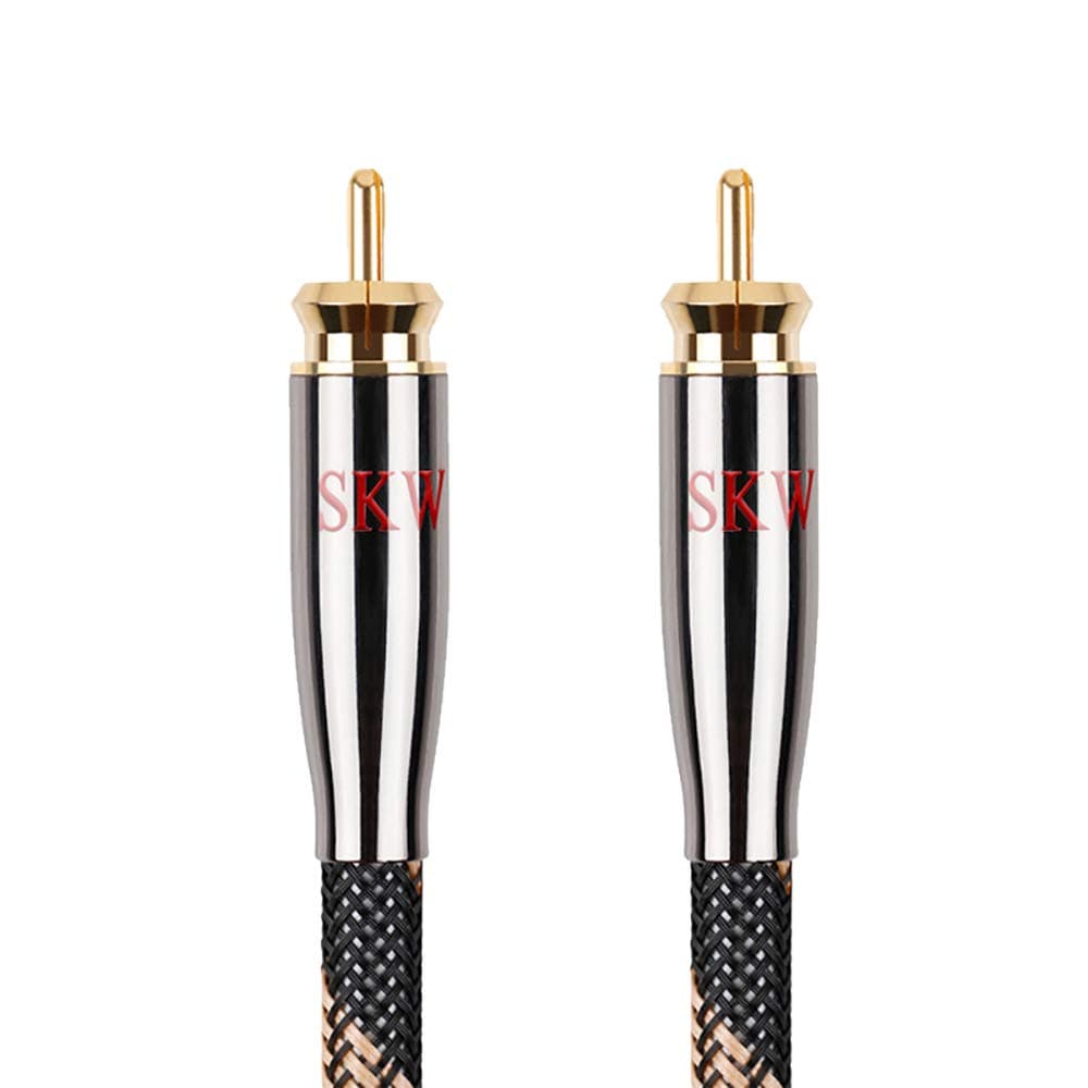 SKW RAC to RCA Subwoofer Cable,Multiple Shield with Single Crystal Copper for HiFi Systems(6.5ft/2M,Black)