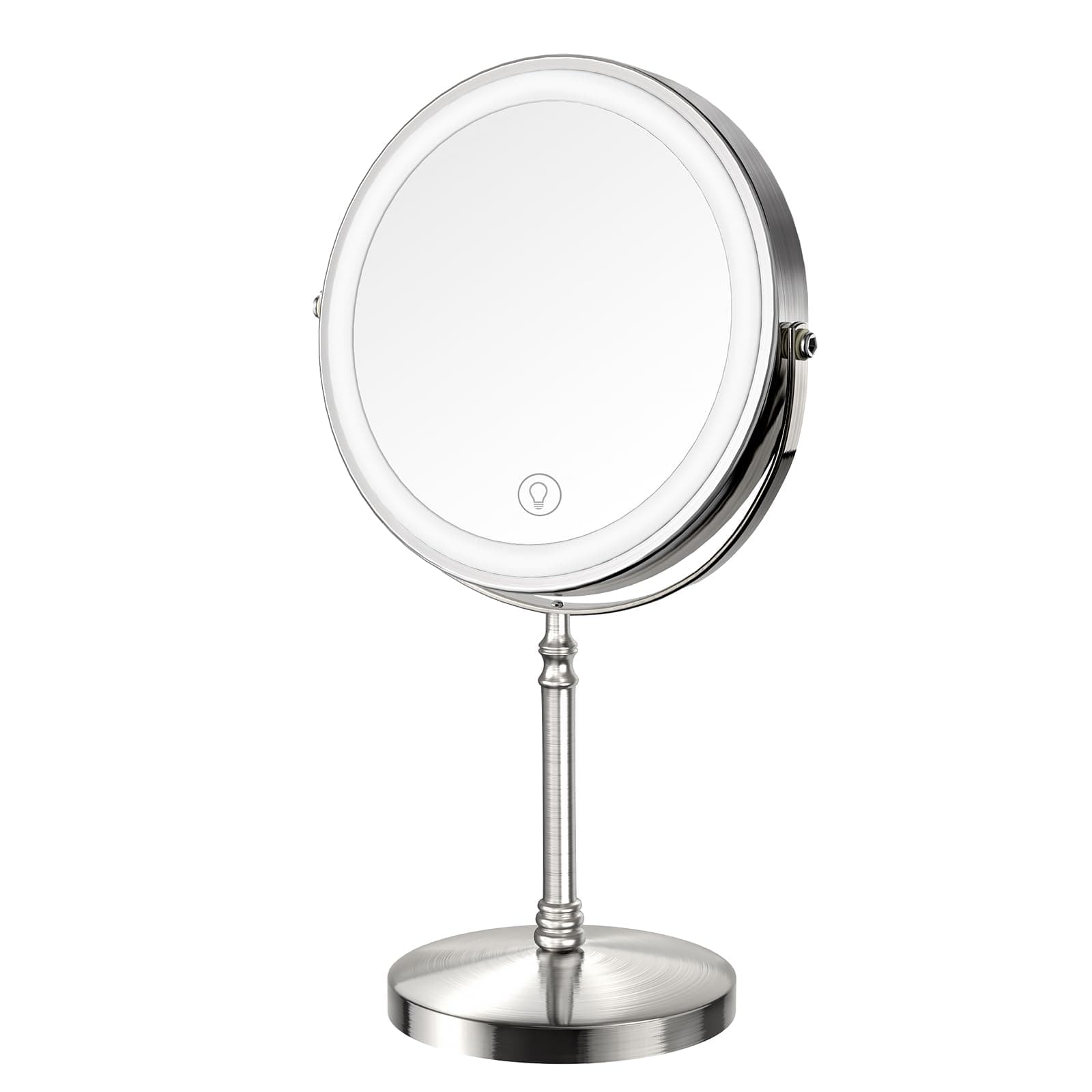 Makeup Mirror, 3000mAh Rechargeable Double-Sided Magnifying Vanity Mirror with 3 Colors, 1X/10X, 360° Rotation, Adjustable Brightness, Gifts for Mom, Women,Wife, Girls, Dorm Room Essential