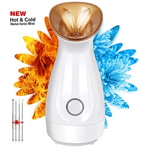 Spa Face Steamer Hot and Cold Dual Mode Nano Ionic Steamer for Facial Home Sauna Spa,CXhome Facial Steamer for Sinuses Deep Cleaning Pores Acne Blackheads