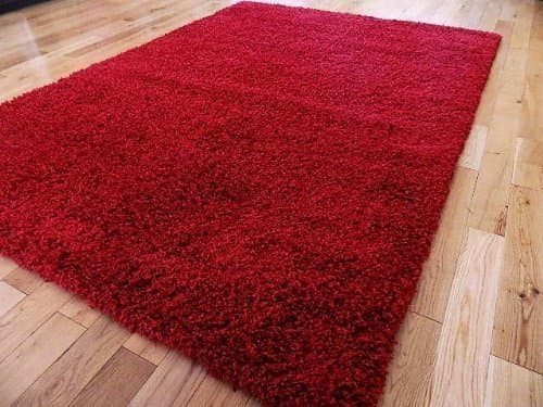 EXTRA LARGE RED MEDIUM NEW MODERN SOFT THICK SHAGGY RUGS NON SHED RUNNER MATS 120 X 170 CM (4 FT X 5 FT 7)FREE UK MAINLAND DELIVERY