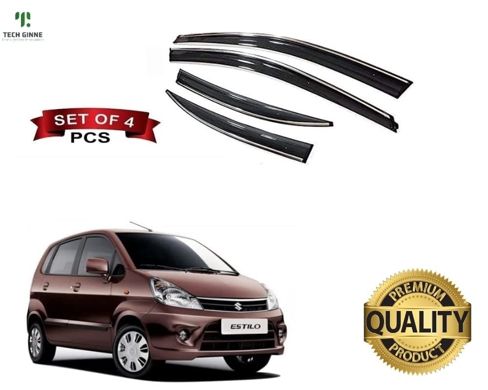 Tech Ginne- Onstore Car Window Side Deflector Rain Door Visor for Tata Indica Set of 4 Pc Zen Estilo