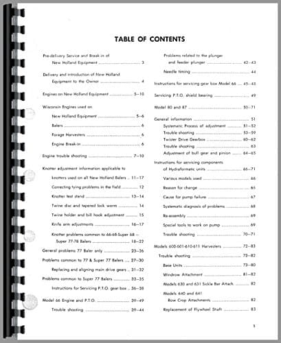 New Holland All Forage Tools Service Manual