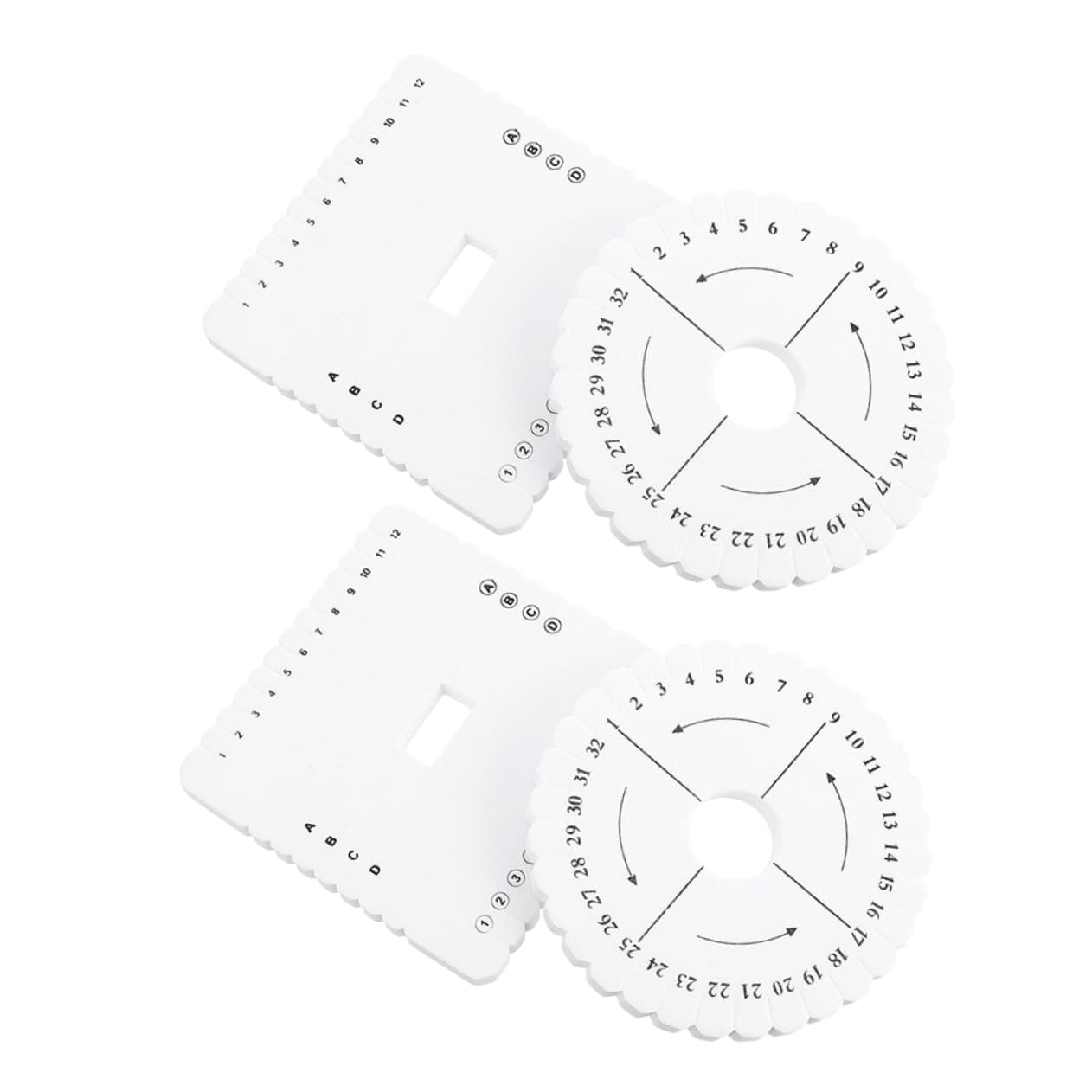 Cabilock 2sets Rope Braiding Machine Braiding Plate Knitting Machine DIY Weaving Board Making Disk Cord Weaving Tools Square Disk Square Disc Foam Thread Disk Weaving Disk White Eva 4pcs*2