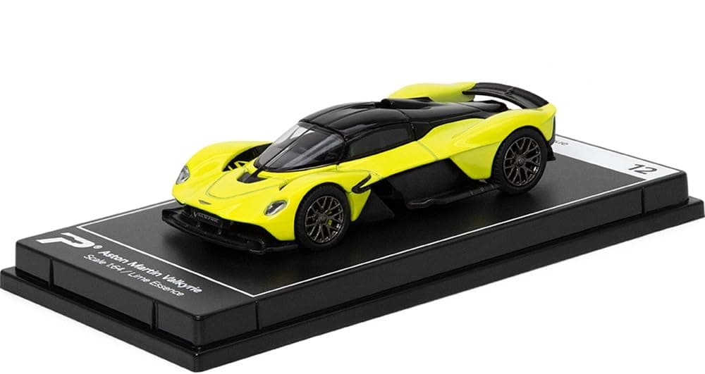 PosterCars 1:64 Die-Cast Scale Aston Martin Valkyrie Lime Essence Hypercar League Collection