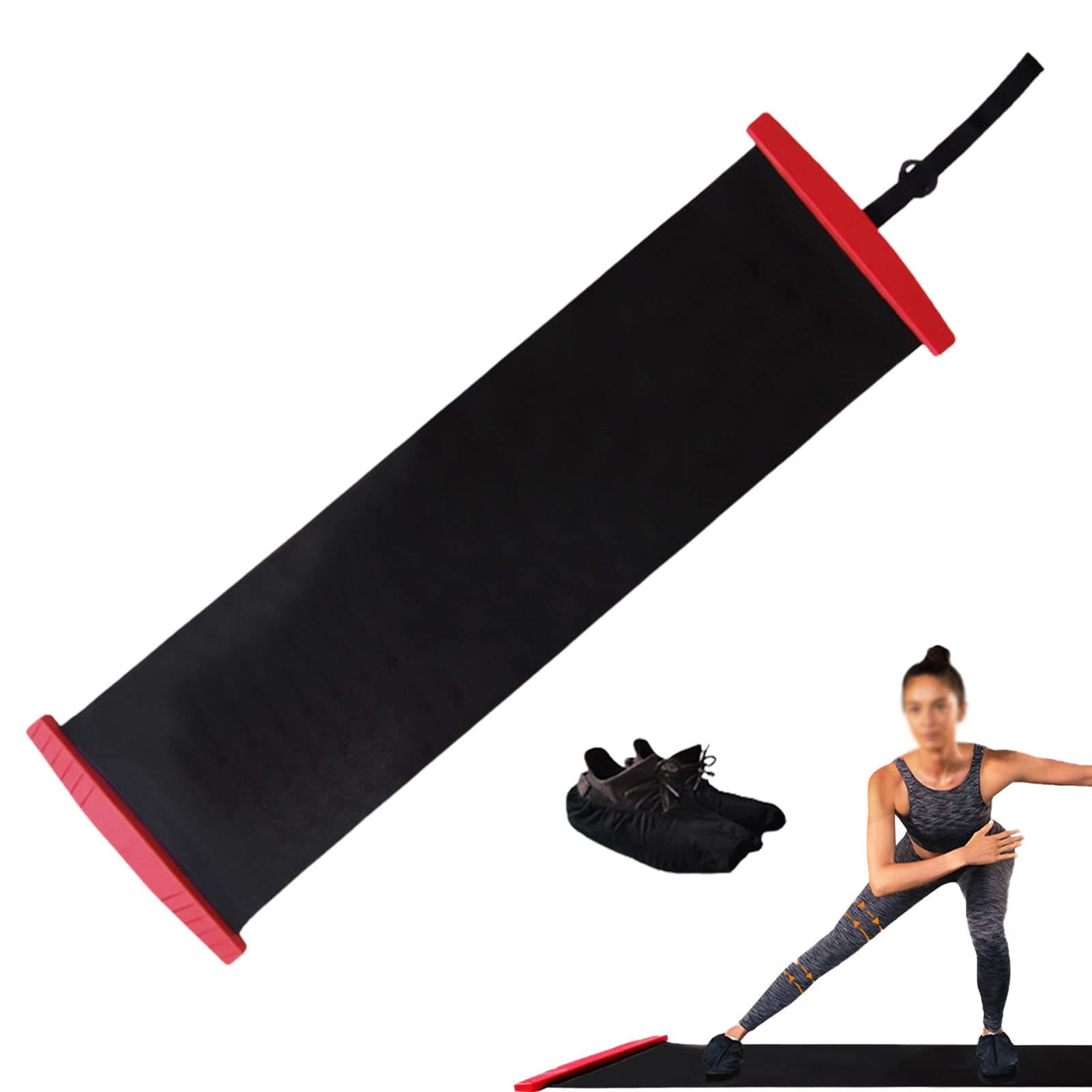 Slide Board For Working Out, Slide Board Speed Skating, Workout Board With End Stops, Sliding Booties, For Fitness, Balance Cardio Exercise And Athletic Training