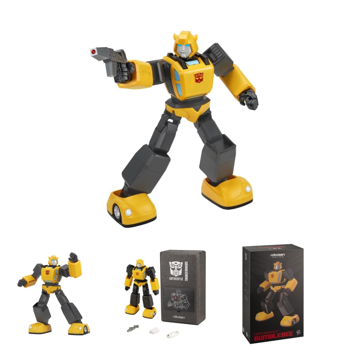 Robosen Authentic G1 Bumblebee Transformers Action Figure: Interactive, Voice-Controlled, Programmable Robot with Adaptive Movement, LED Lights, Original G1 Sounds, and Bluetooth-Enabled App Control.