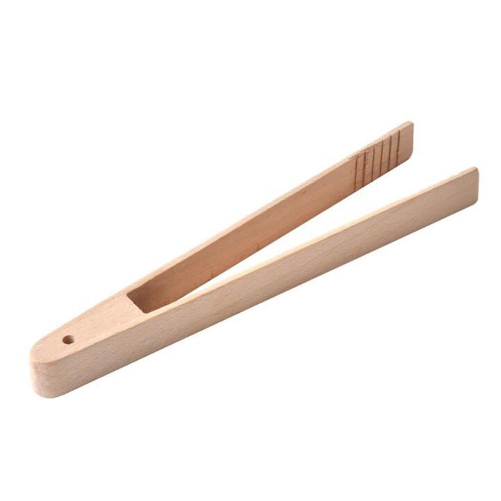 Aiyani Creative Beech Wood Cake Clamp Multi-purpose Tong Clip Kitchen Wooden Tongs 30cm (Pack of 10)