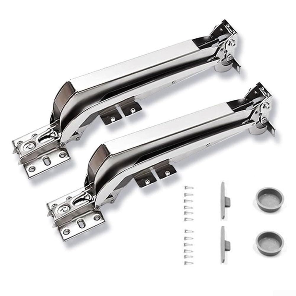 Lateral Opening Garage Door Hinge Set 180° Parallel Sliding Heavy Duty Steel Aluminum Alloy for Cabinet Wardrobe Bookshelf Doors 23in x 4in Silver 15.4 lb Load Capacity