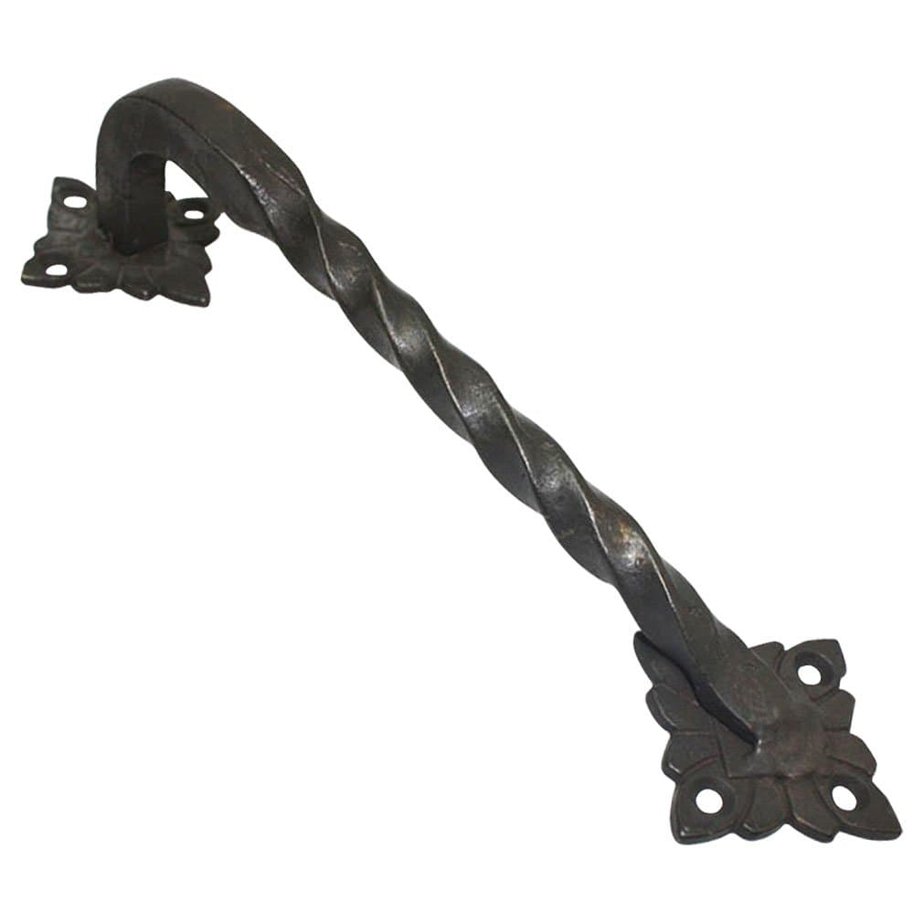 Vintage Black Cast Iron Metal 290mm Twist Pulls Box Gate Stable Shed Barn Handle SGR809