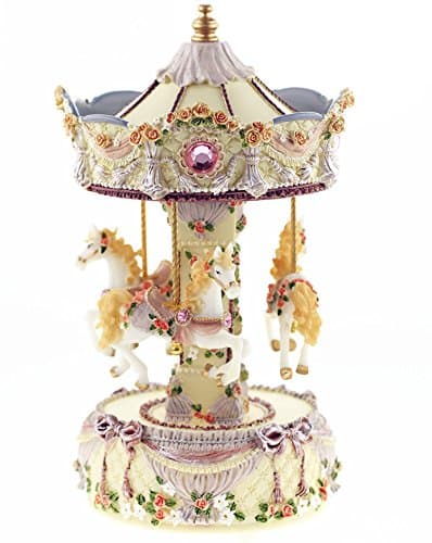 Cimogifts 18-note Wind-up Carousel Musical Box