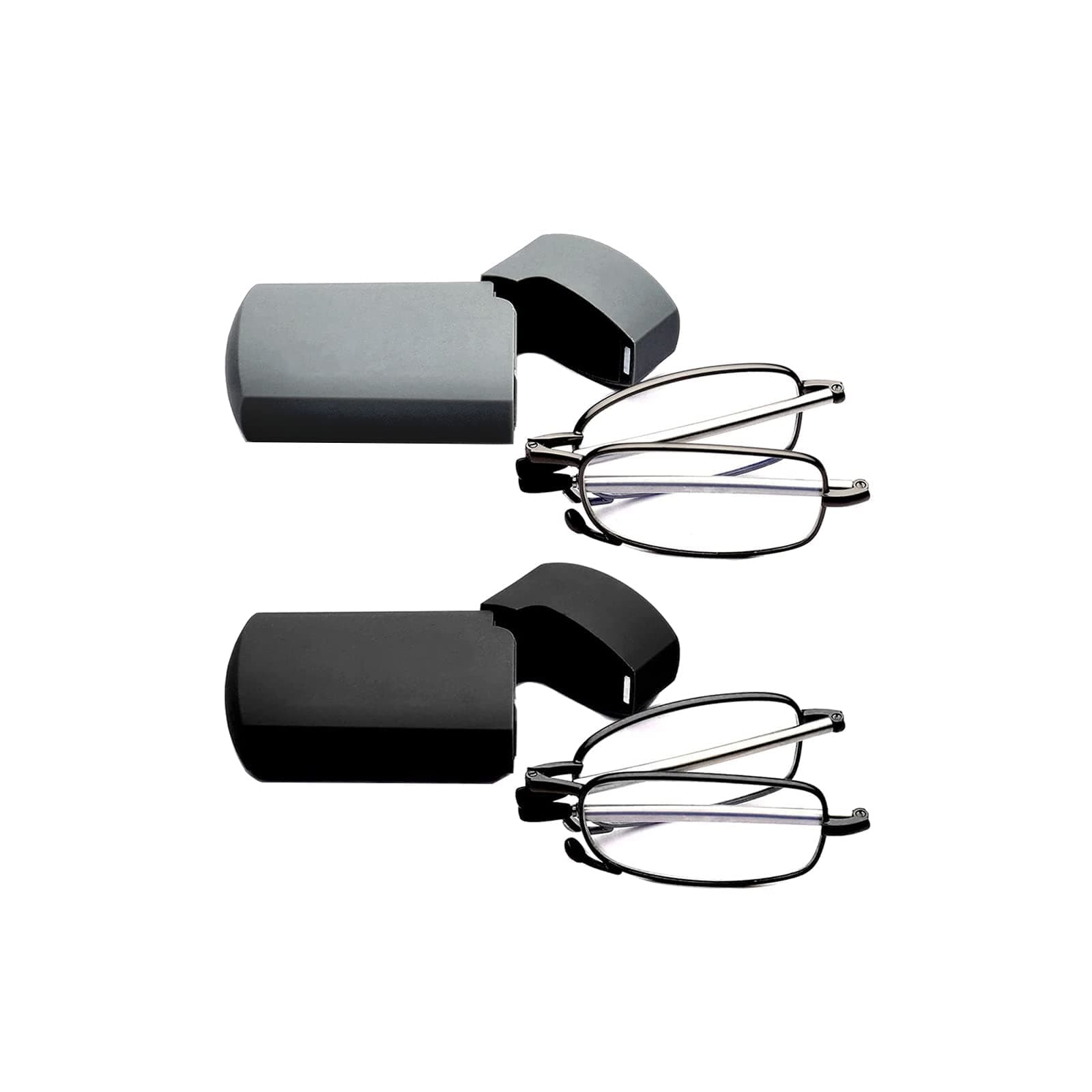 Slim Pocket Reading Glasses Blue Light Blocking Computer Readers with Pen Clip Cases 3 or 4 Pack