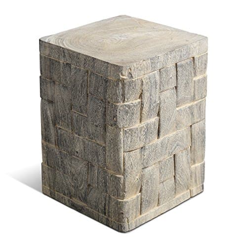 Artemano Square Suar Wood Stool, Natural