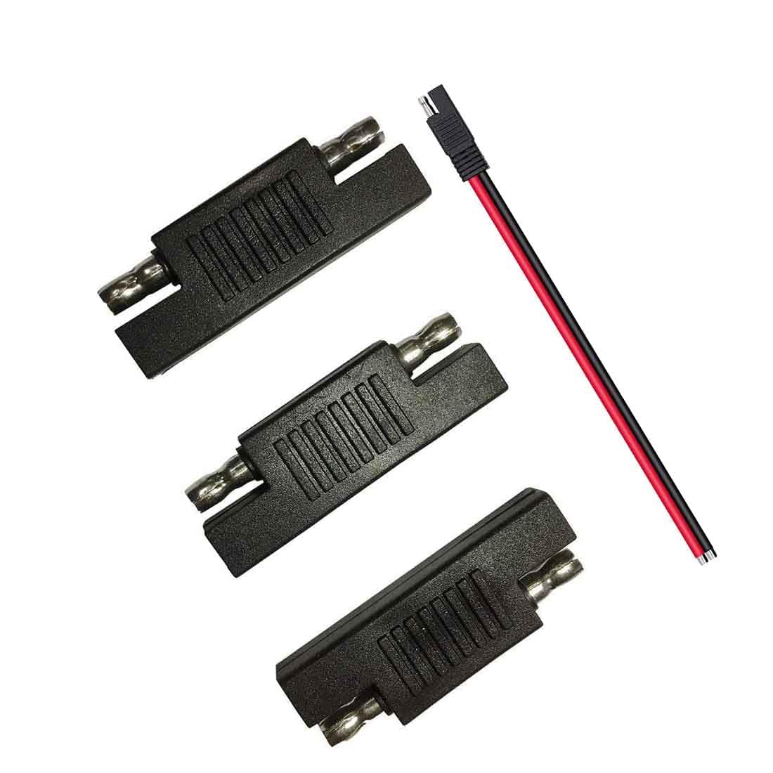 SAE Polarity Reverse Adapter Connectors for Quick Disconnect Extension Cable, Solar Panel Battery Power Charger and Maintainer-3Pack