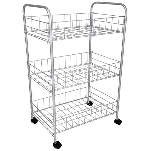 3 Tier Kitchen Trolley Vegetable Storage Rack Chrome Plated