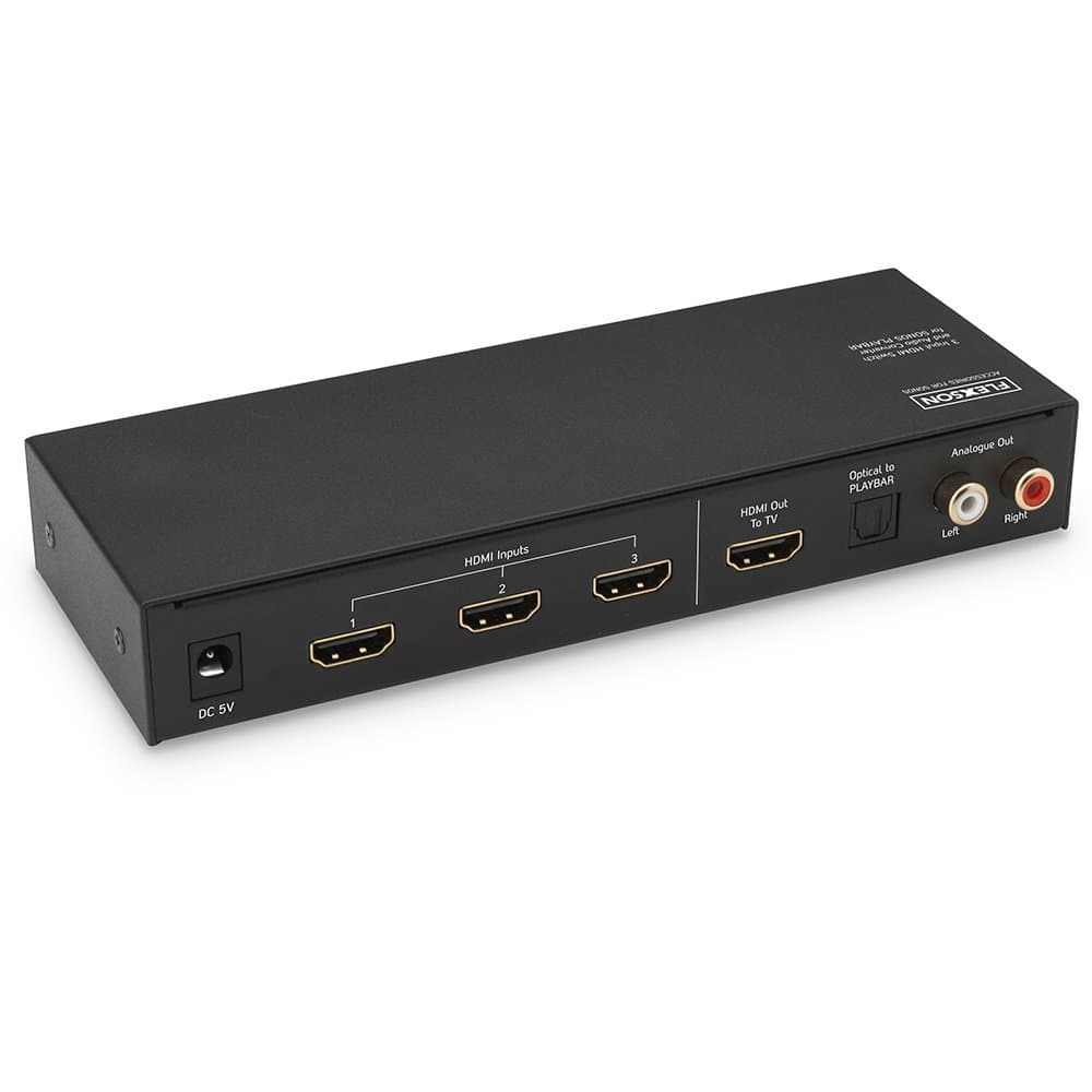 Flexson 3 Input HDMI Switch & Audio Converter for SONOS PLAYBAR / PLAYBASE