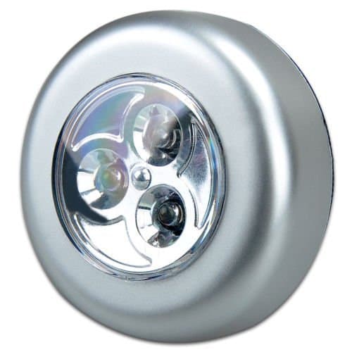 Elektrek 2 PCS 3 LED Push Touch Tap Night Light Stick On Lamp Cabinet Loft Shed Bulb Battery Powered White Light 5000K 4.5W