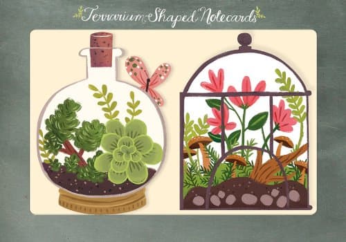 Terrarium Shaped Notecards Cards – August 1, 2012