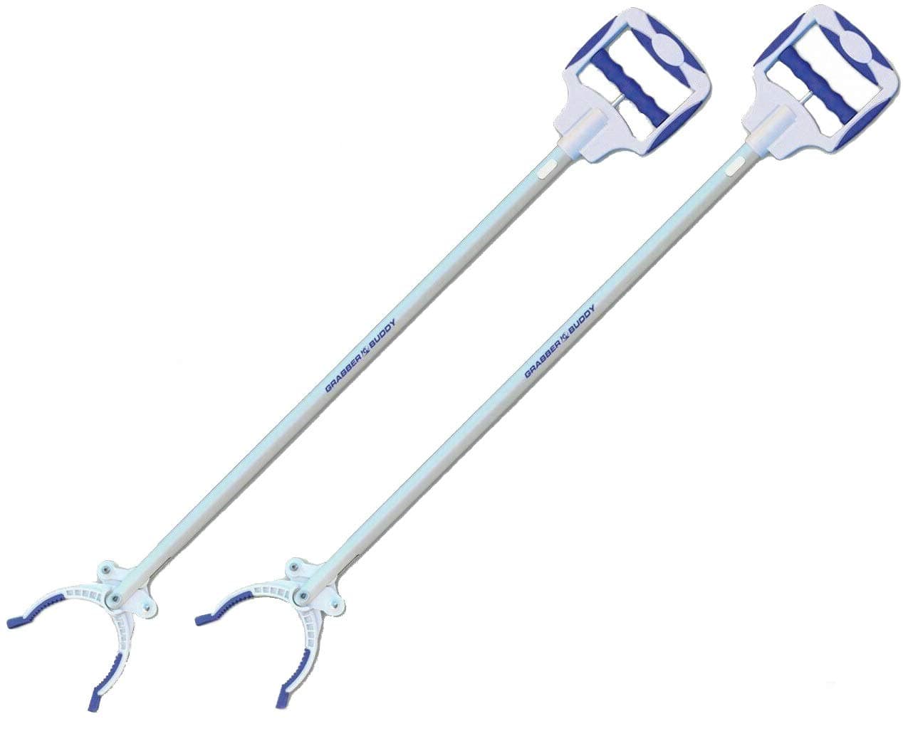 Reacher with Dual Powerful Magnets, Ergonomic Angle Adjustable Handle & Rubber Grip Tips Pick Up Tool 48" - 2 Pack