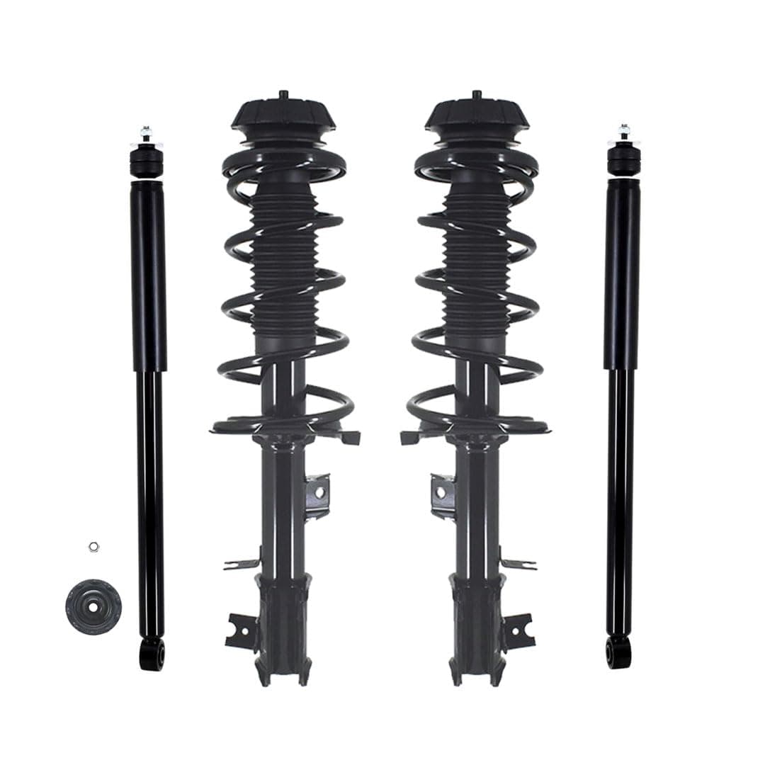 PM Auto Set of 4 Front Quick Complete Strut-Coil Spring Assembly-Rear Shock Absorber Compatible With 2007-2013 Suzuki SX4