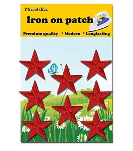 Iron On Patches - Red Star Patch 8 pcs Iron On Patch Embroidered Applique A-138