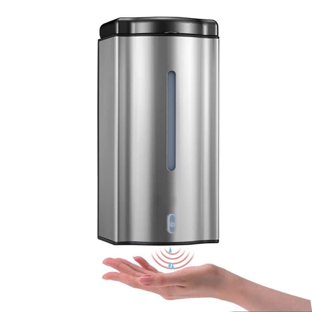 Automatic Soap Dispenser Distribution Wall Mounted Touchless Sensor Auto Shower Shampoo Lotion Hand Sanitizer Dispenser Stainless Steel 20oz/600ml for Bathroom Kitchen Battery Powered