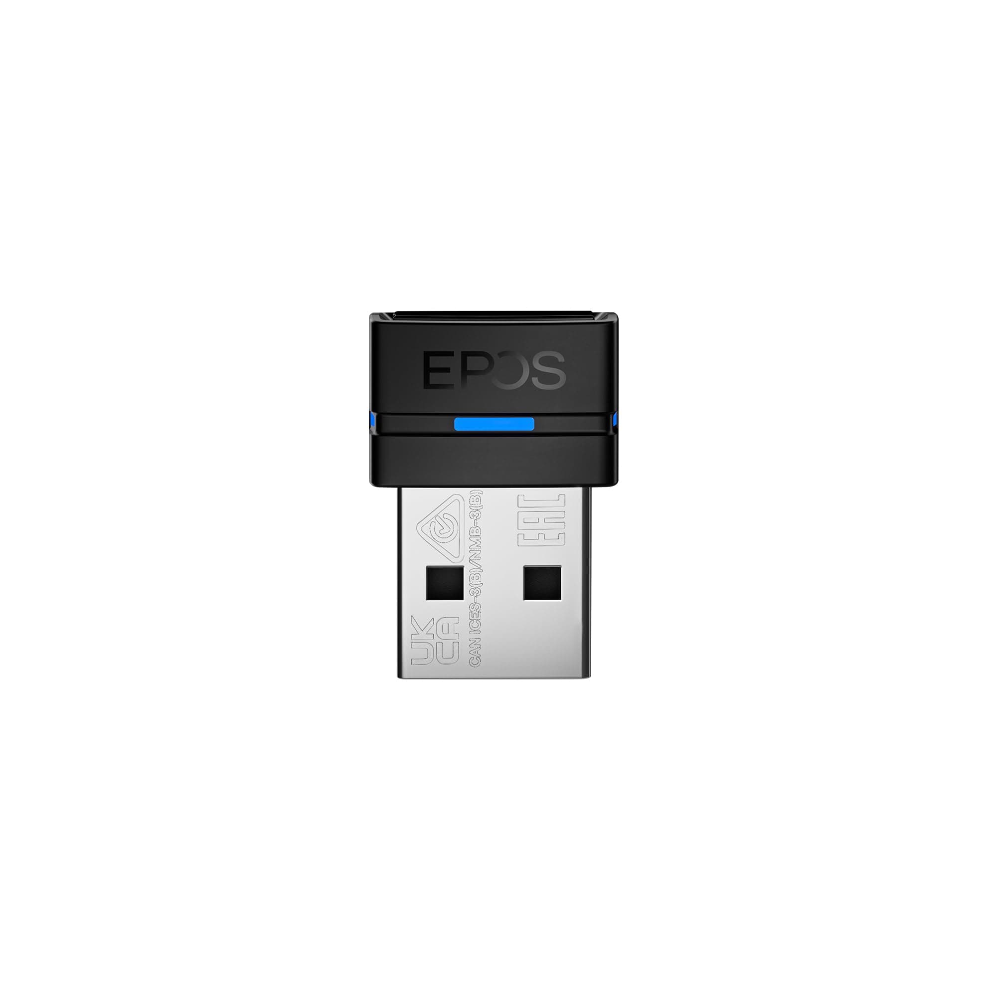 EPOS The USB dongle Provides Connection to All Bluetooth® Devices in The Adapt, Expand & Impact Series. Use with an Impact 5000 Series Base Station for Mobile connectivity.