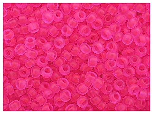 20 Grams (0,71 Ounces) 9/0 NEON (UV-Active) Czech Glass Seed Beads Preciosa Ornela Pink Matte
