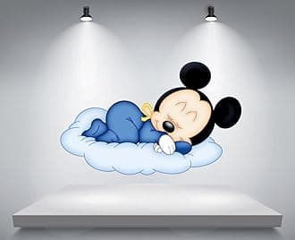 Mickey Mouse with Sleeping Wall Sticker for Living Room, Kids Room, Pooja Room (Size - 30CM X 45CM)