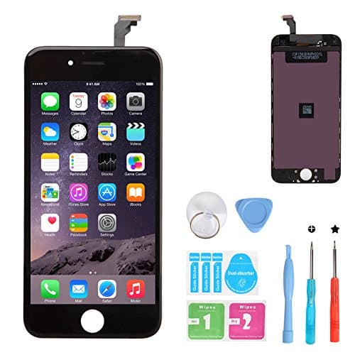 HSX_Z iPhone 6 LCD Screen Replacement Black, Digitizer Display Retina Touch Screen Glass Frame Assembly for iPhone 6 - Black