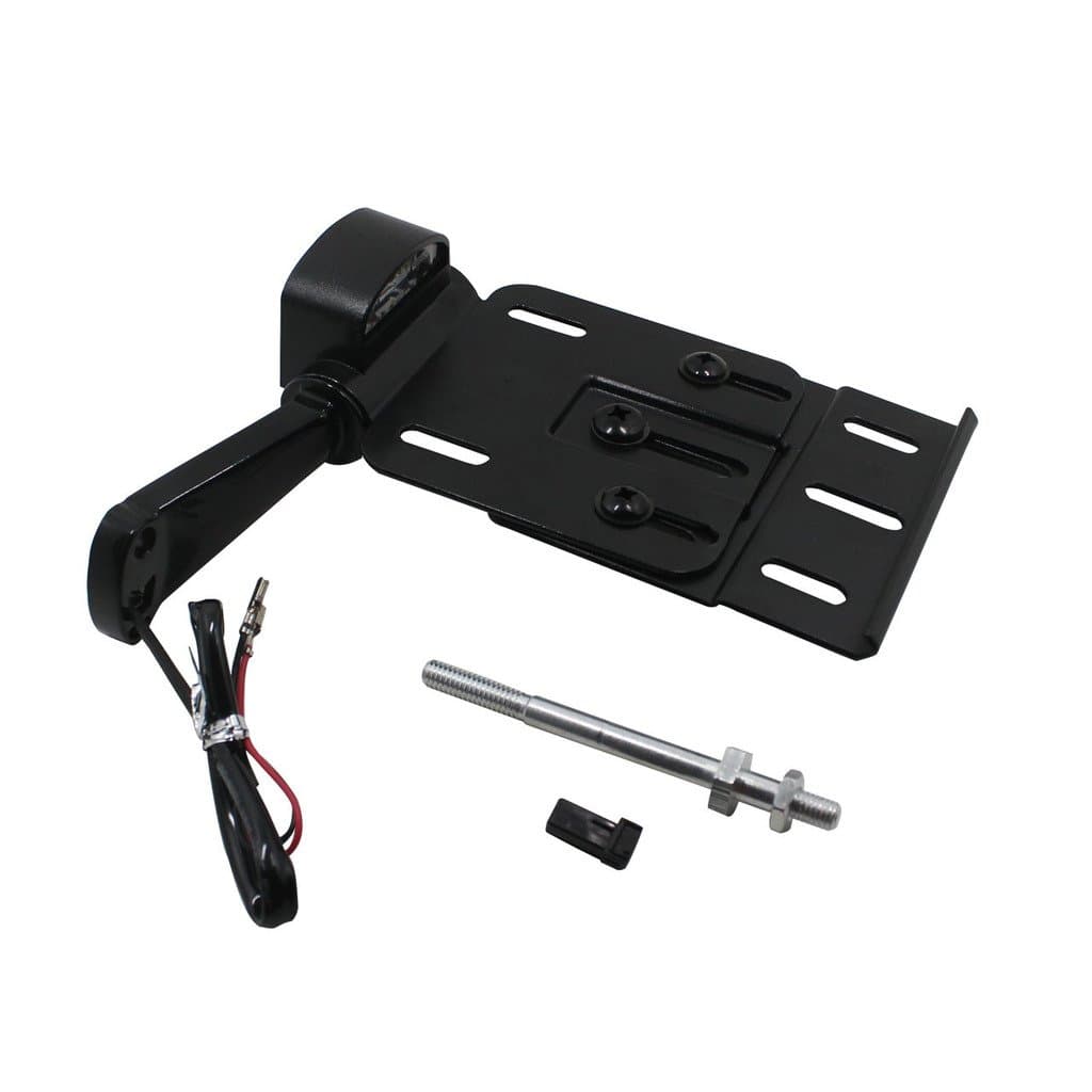 HDBUBALUS Black Adjustable License Plate Side Mount Bracket with LED Light Fit for Harley Sportster 883 1200 48 XL 04-UP