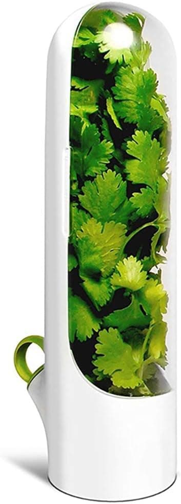 Nikou Herb Keeper, Herb Flavor Refrigerator Organizer, Herb Storage Container Keeper for Cilantro, Mint, Parsley, Asparagus, Keeps Vegetables Fresh for Around 2 Weeks