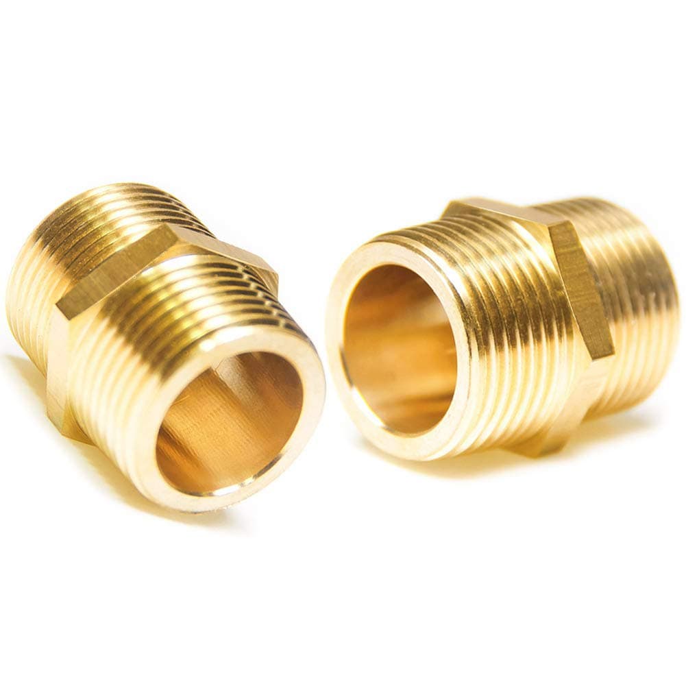 Joywayus 3/4" G Thread Male × 3/4" NPT Thread Male Brass Pipe Fitting Adapter (Pack of 2)