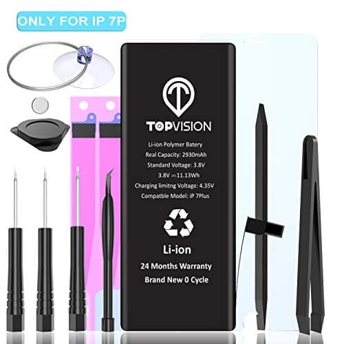 TOPVISION Campatible with 6 Battery, Replacement Li-ion Battery with Instructions and Repair Tool Kits,Adhesive Strips Screen Protector - 1810 mAh 0 Cycle - 2 Years Warranty