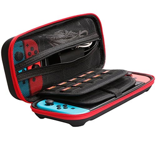 Hank Leandro Switch Case EVA Hard Shell Portable Travel Bag for Nintendo Switch, Storage 20 Game Cartridges Console & Accessories